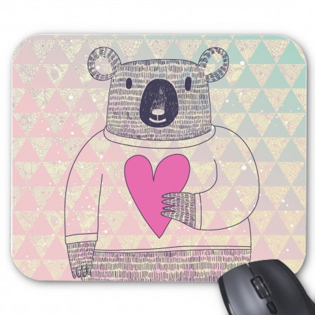 Tapis de souris ours coeur  