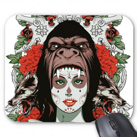 Tapis de souris illustration femme animal