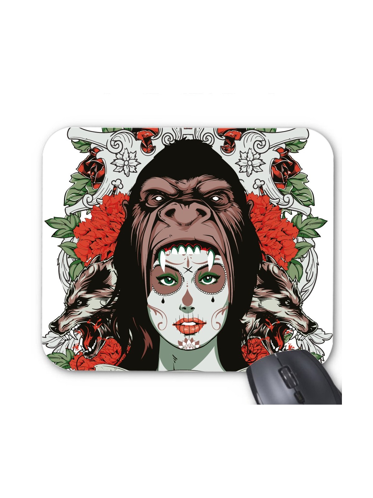 Tapis de souris illustration femme animal