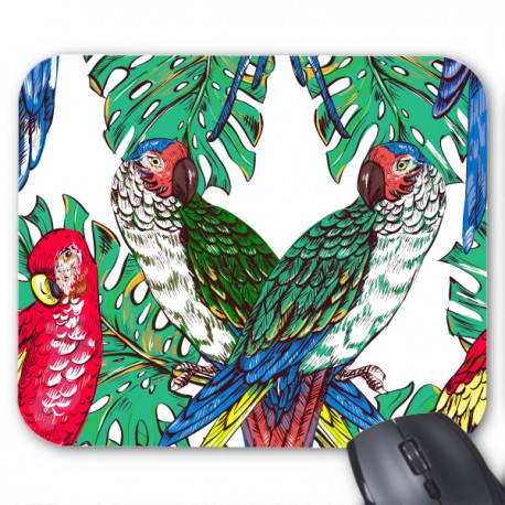 Tapis de souris perroquet tropical