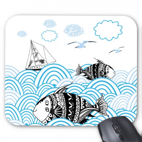 Tapis de souris mer poisson