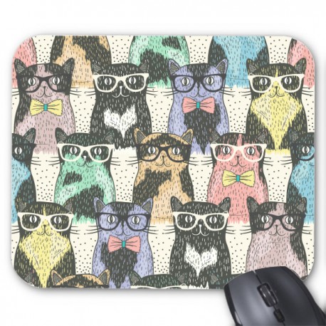 Tapis de souris chat lunette