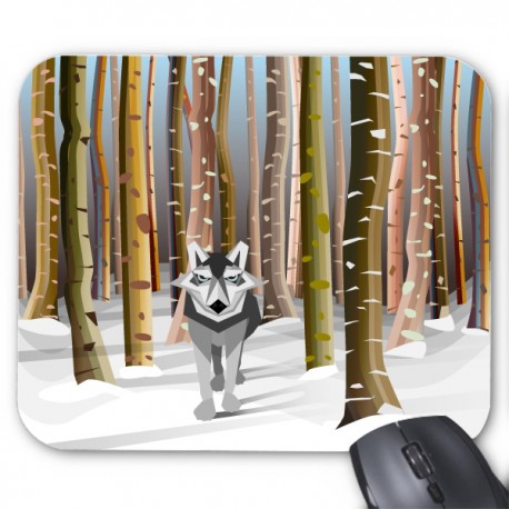 Tapis de souris loup foret