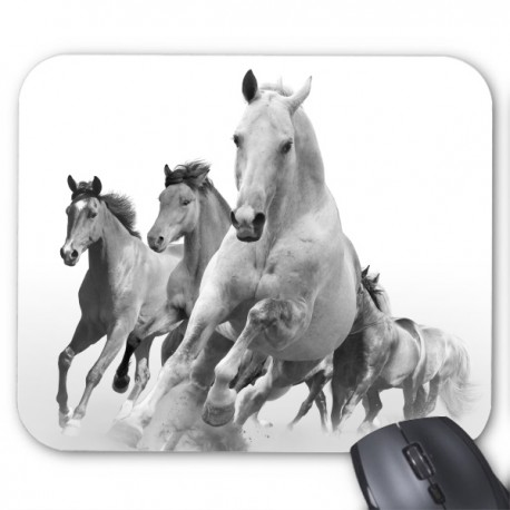 Tapis de souris chevaux blanc 