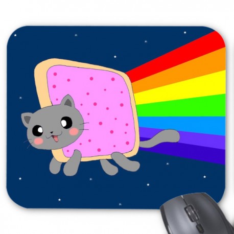 Tapis de souris chat arc en ciel  