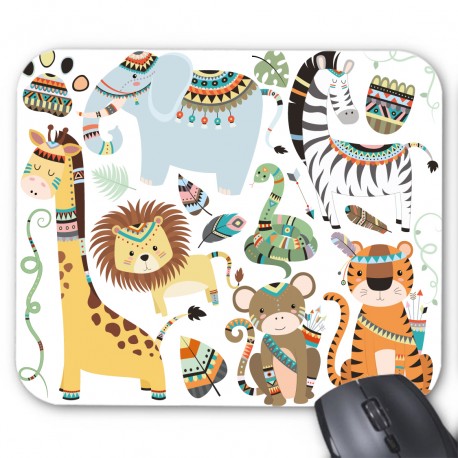 Tapis de souris animaux jungle indien