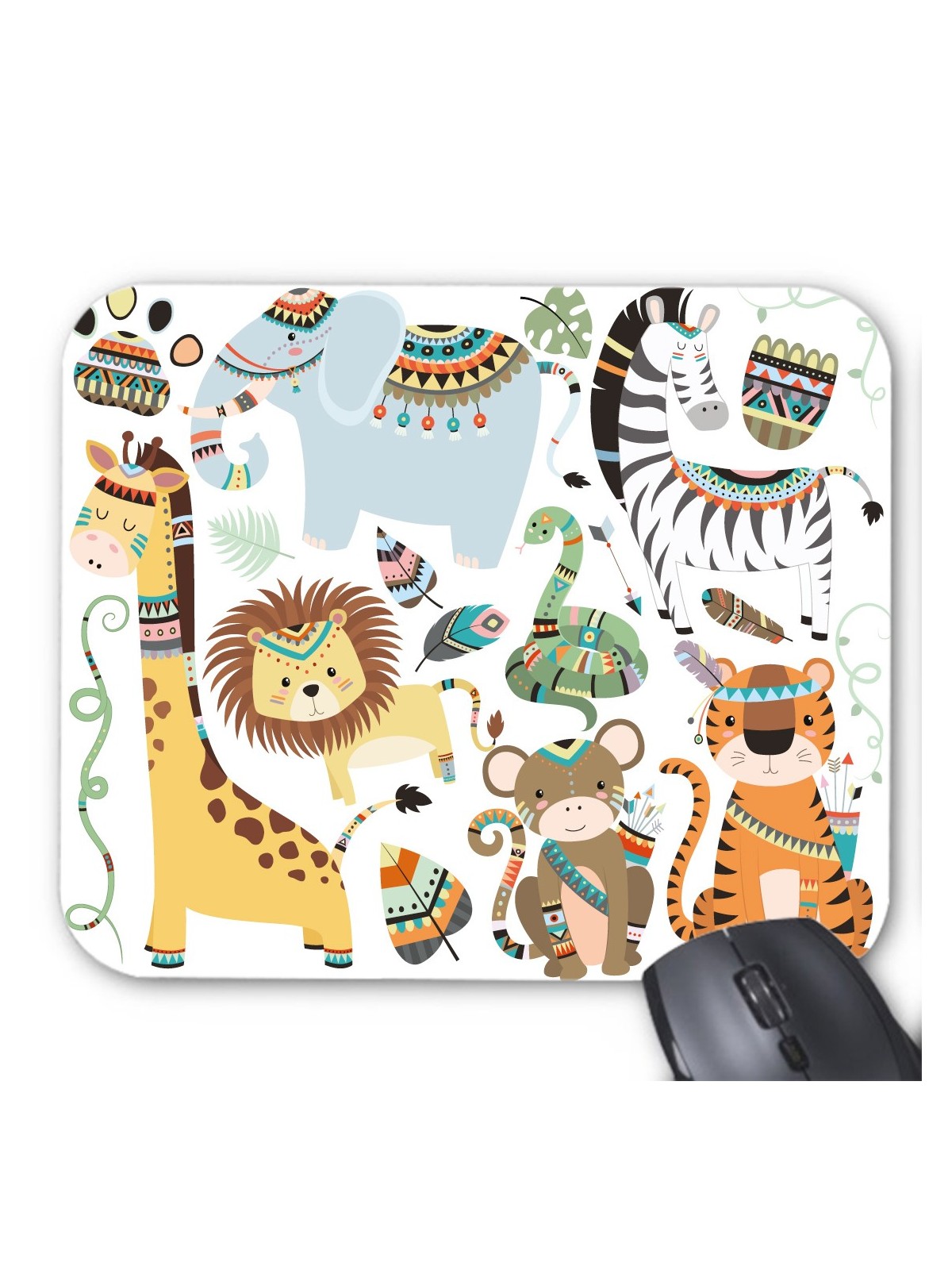 Tapis de souris animaux jungle indien