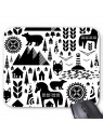 Tapis de souris illustration noir et blanc village 