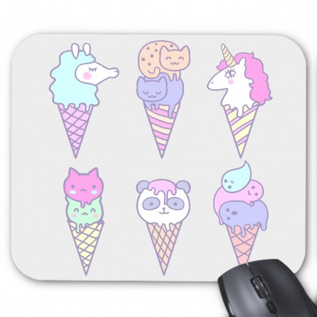 Tapis de souris glace chat licorne