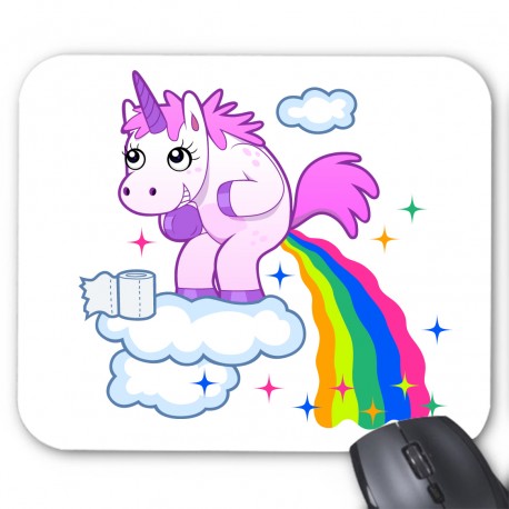 Tapis de souris licorne arc en ciel humour ref  3399