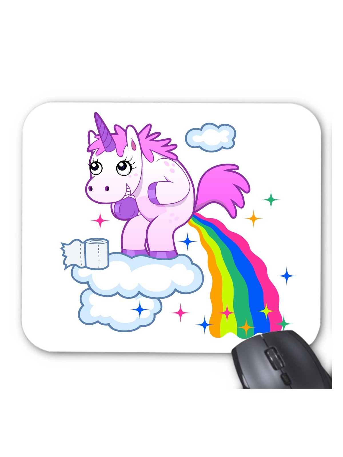 Tapis de souris licorne arc en ciel humour ref  3399