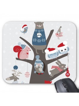Tapis de souris arbre animaux de noel 