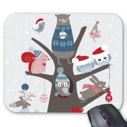 Tapis de souris arbre animaux de noel 