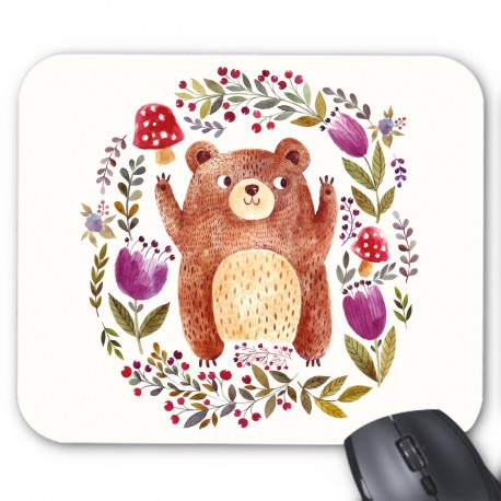 Tapis de souris illustration ours foret