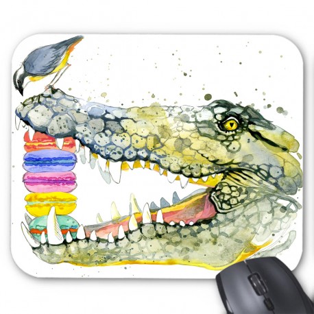 Tapis de souris crocrodile macaron