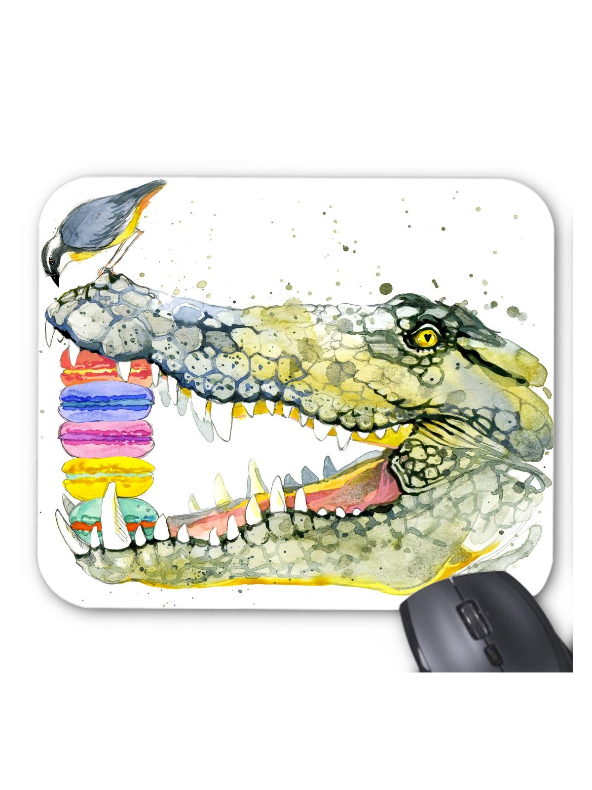 Tapis de souris crocrodile macaron