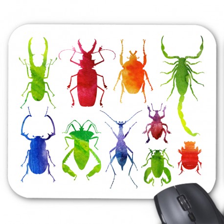 Tapis de souris insectes colorÃ©s