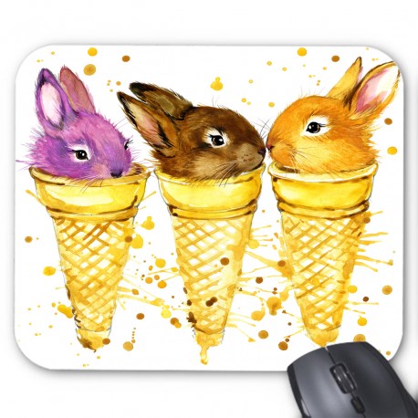 Tapis de souris glace lapin