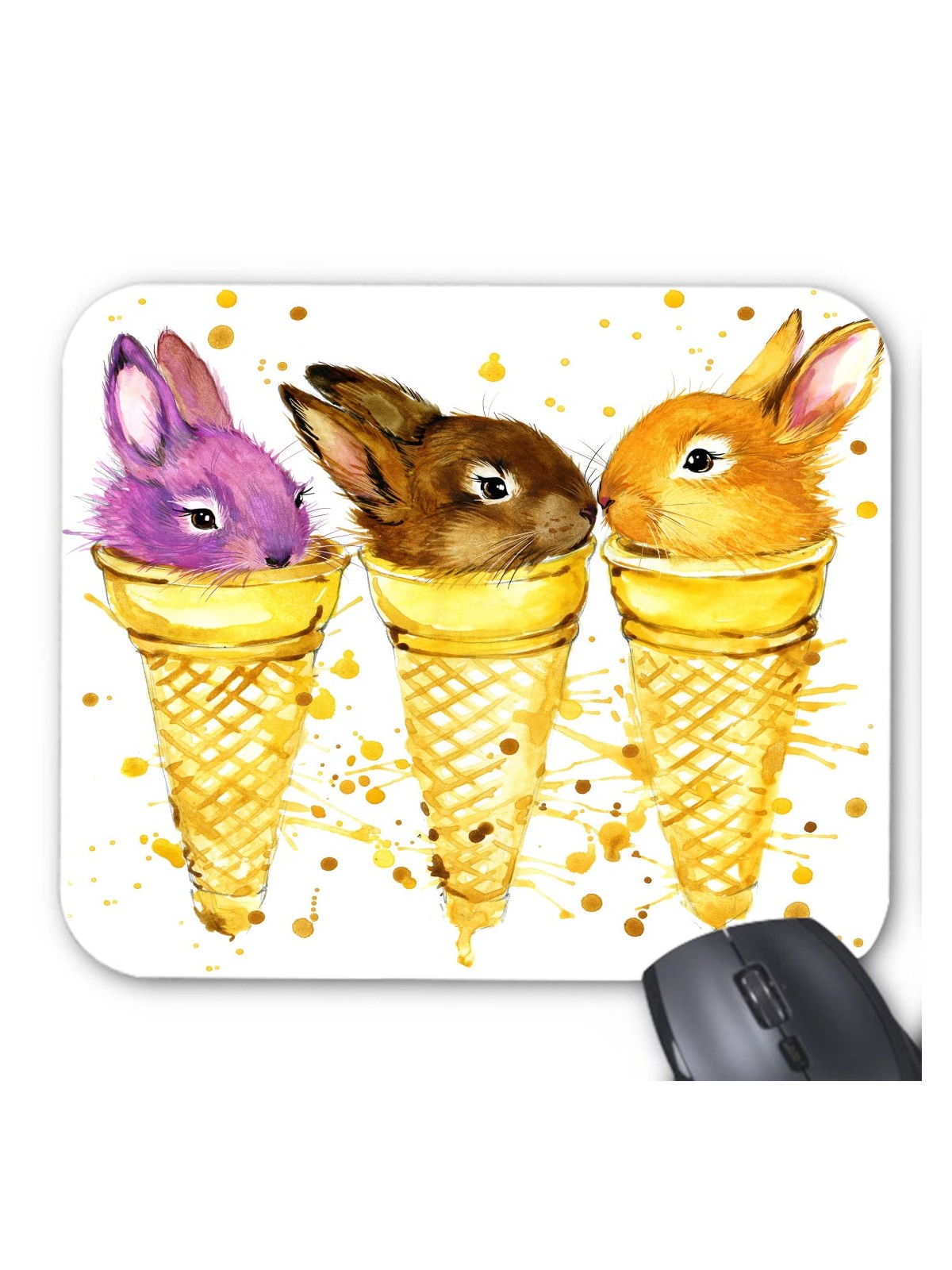 Tapis de souris glace lapin