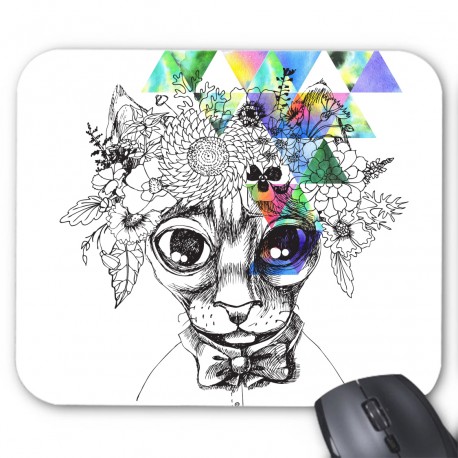 Tapis de souris chat psychedelique