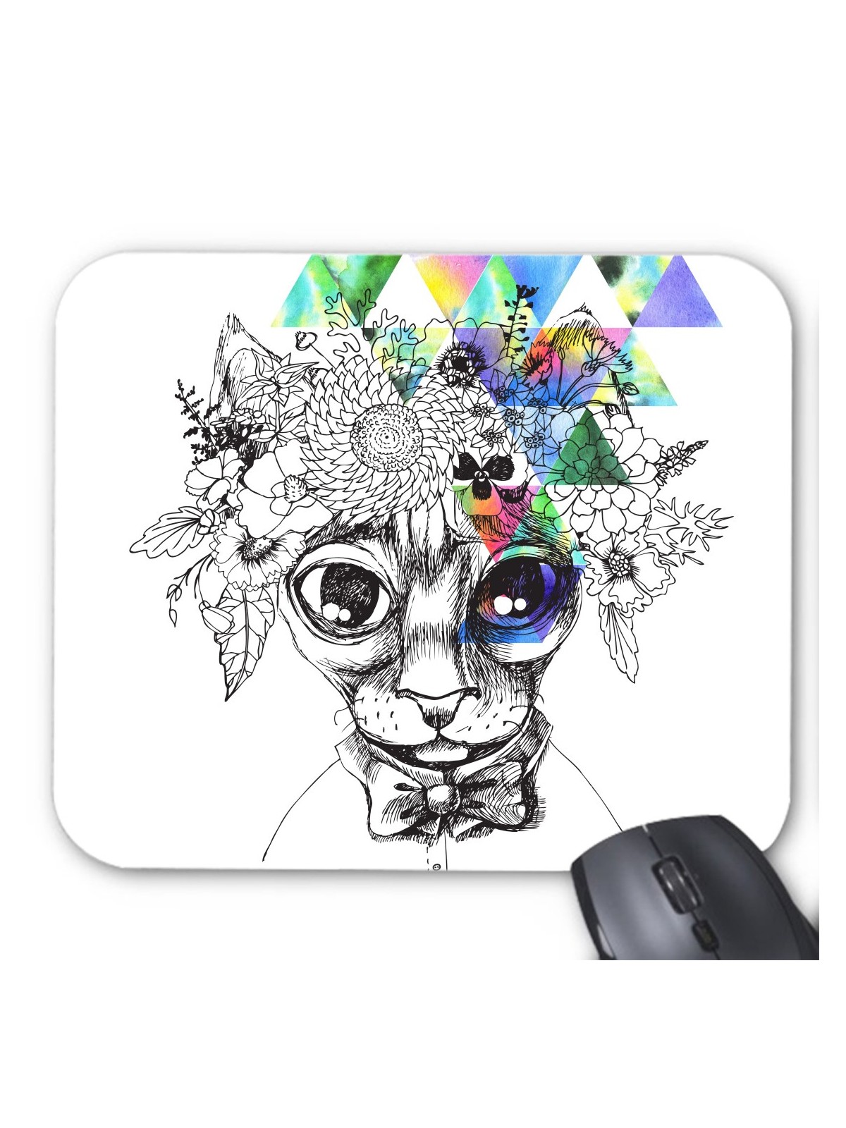 Tapis de souris chat psychedelique