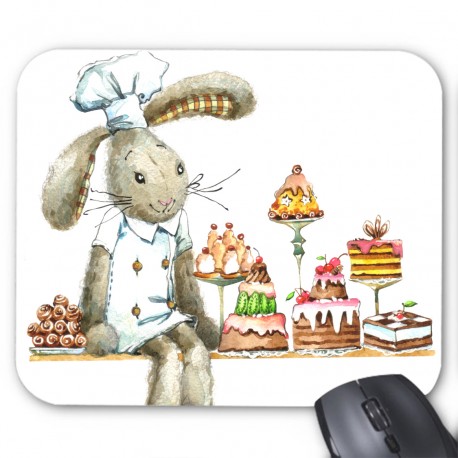 Tapis de souris lapin patissier