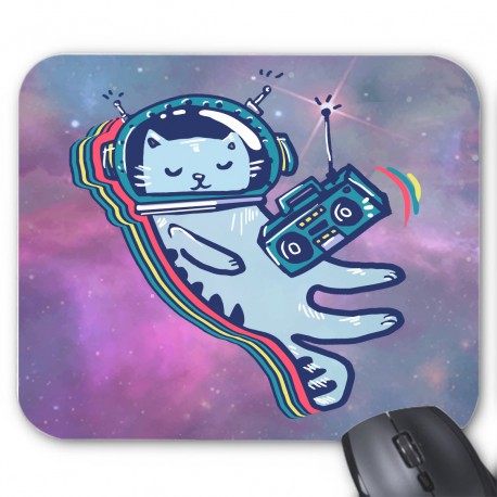 Tapis de souris chat astronaute