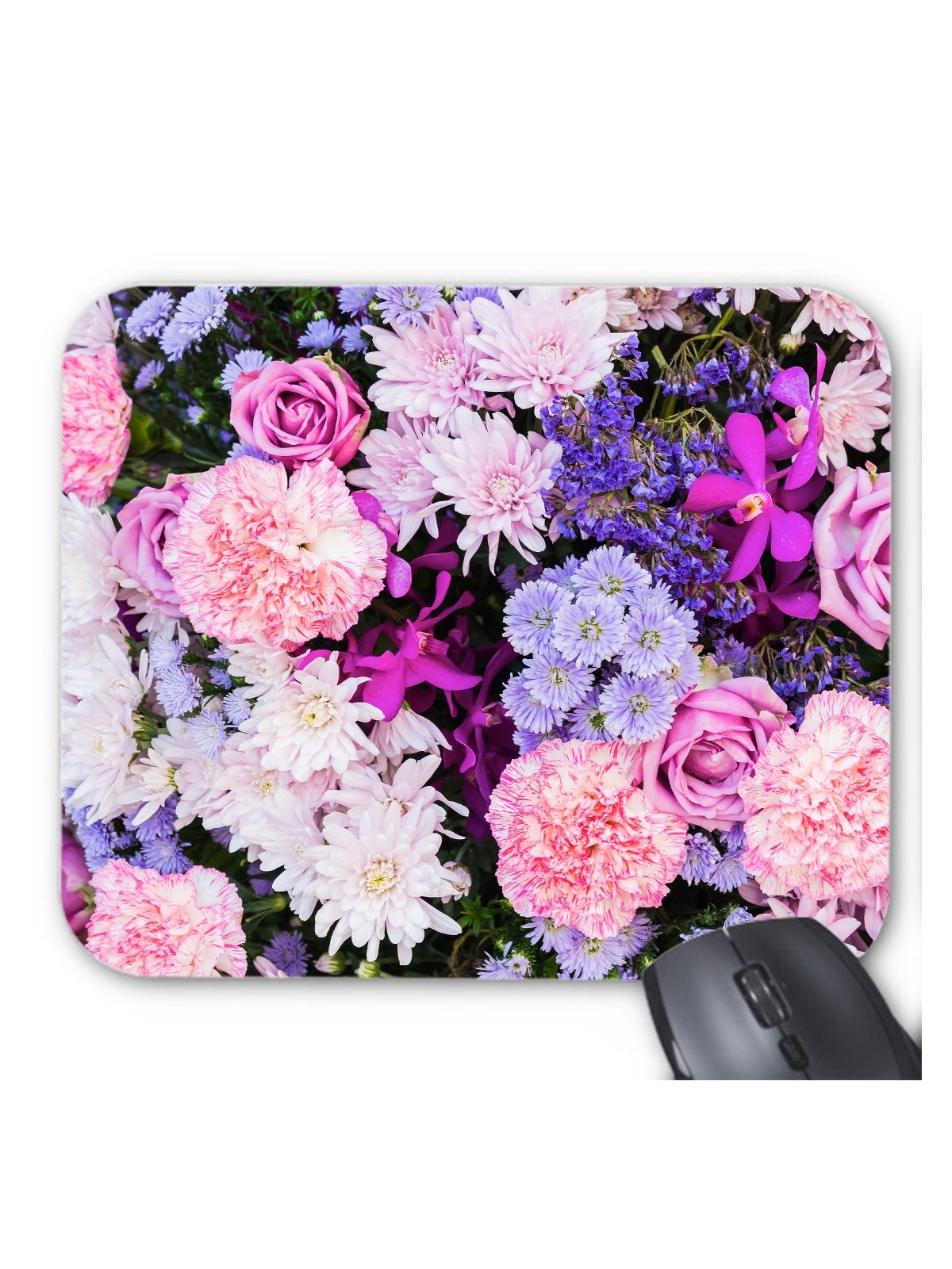 Tapis de souris fleur rose