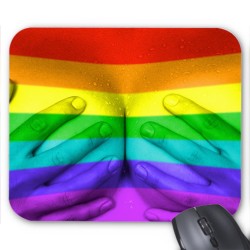 Tapis de souris femme arc en ciel 