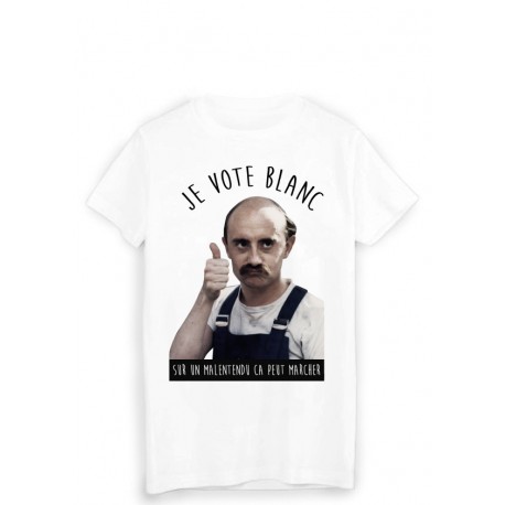 T-Shirt imprimÃ© humour VOTE BLANC