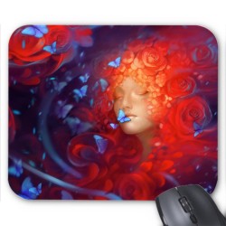 Tapis de souris visage femme papillon ref 3515