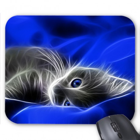 Tapis de souris chat bleu souriant ergonomique - Enfants - Univers