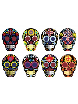 Stickers Autocollants enfant déco Planche A3 Tête de mort design réf 268