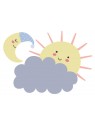 Stickers Autocollant enfant dÃ©co bÃ©bÃ© Format A3 soleil nuage rÃ©f 284