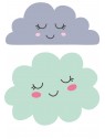 Stickers Autocollant enfant dÃ©co bÃ©bÃ© Format A3 nuages rÃ©f 286