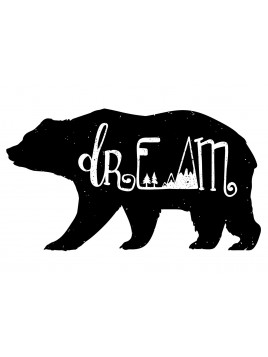 Stickers Autocollants enfant déco Ours noir dream réf 212