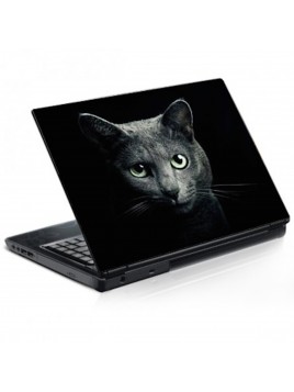 Stickers Autocollants ordinateur portable PC Déco Chat noir réf 105