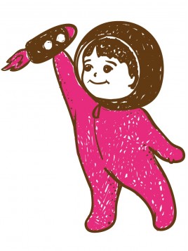 Stickers Autocollants enfant deco Fille astronaute