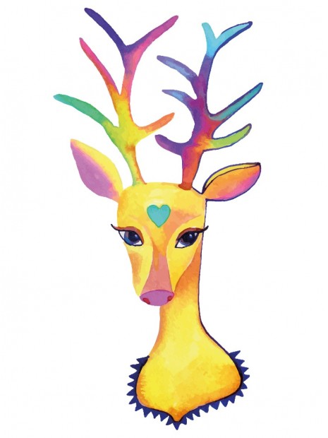 Stickers Autocollants enfant déco Cerf noel