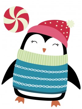 Stickers Autocollants enfant deco Pingouin NOEL