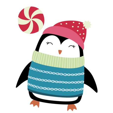 Stickers Autocollants enfant deco Pingouin NOEL