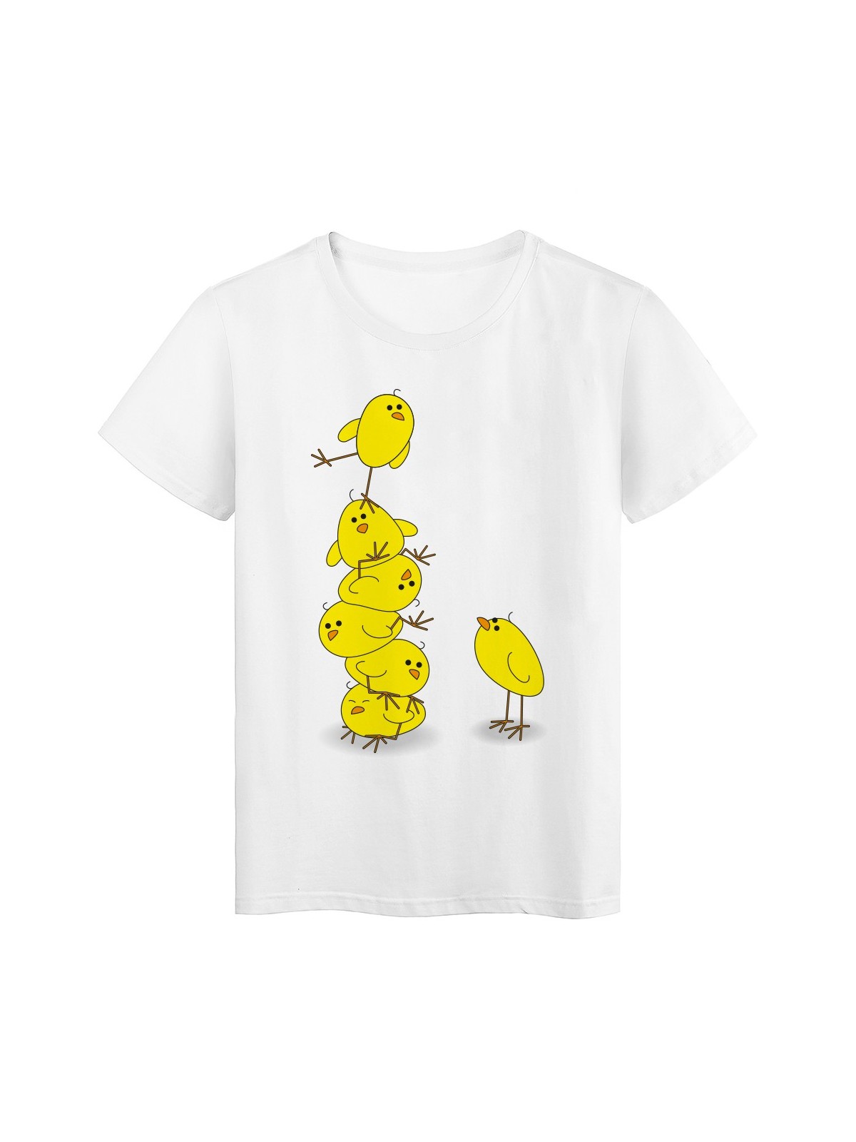 T-Shirt blanc illustration Poussin