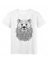 T-Shirt blanc illustration barbe ours ref 1190