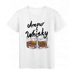 T-Shirt blanc Amour et whisky