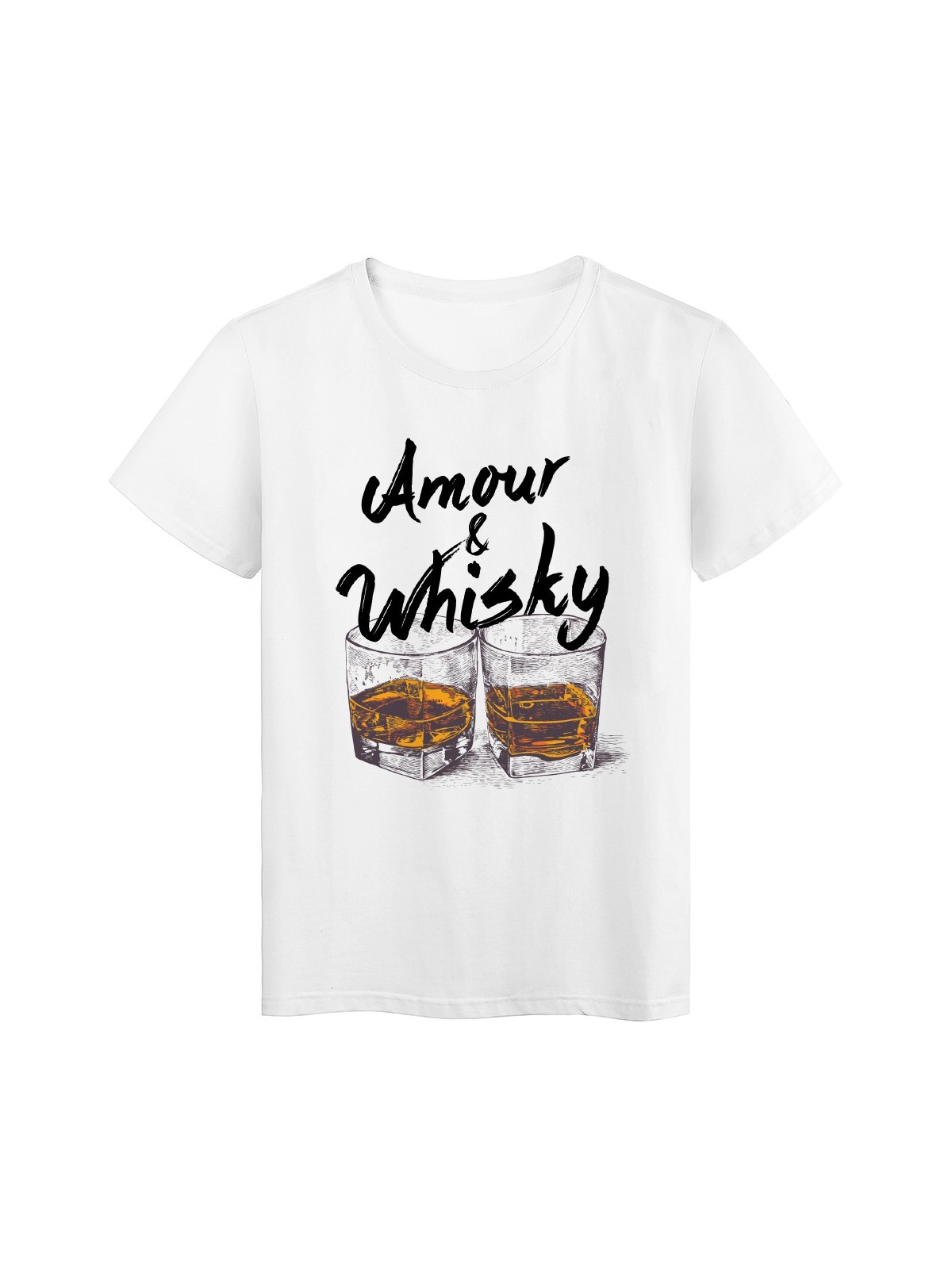 T-Shirt blanc Amour et whisky