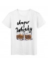T-Shirt blanc Amour et whisky