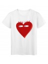 T-Shirt blanc CÅ“ur rouge yeux love rÃ©f Tee shirt 2137