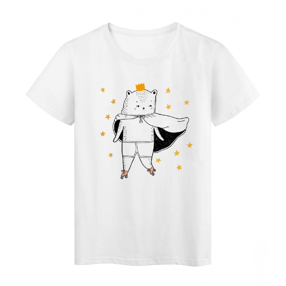 T-Shirt blanc Super Chat et cape Ã©toiles rÃ©f Tee shirt 2142