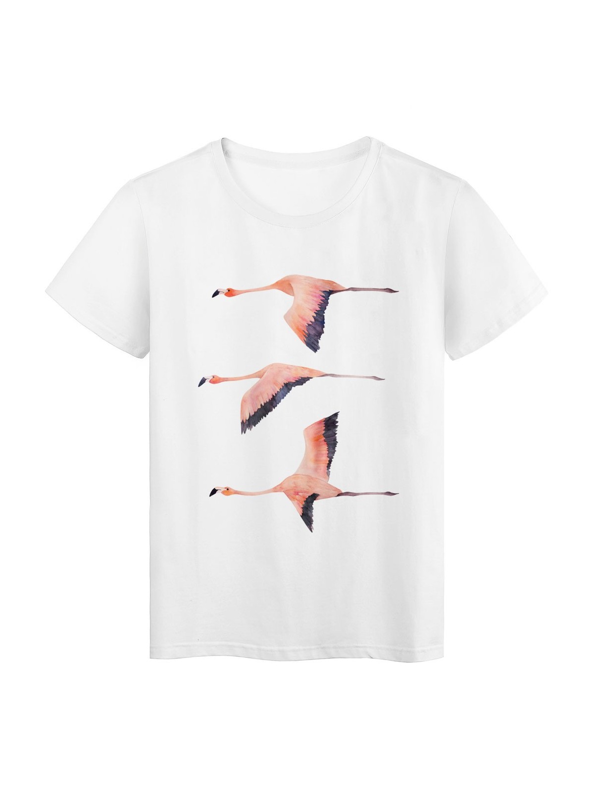 T-Shirt blanc design Flamants roses rÃ©f Tee shirt 2147