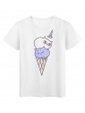 T-Shirt blanc design Chats glace rÃ©f Tee shirt 2149